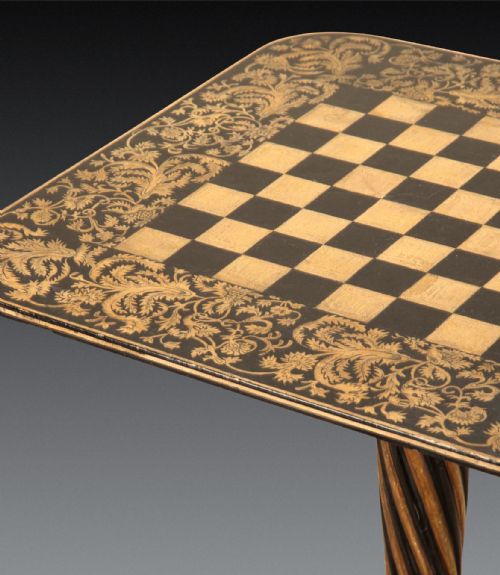 REGENCY PENWORK TRIPOD GAMES TABLE - ADDITIONAL PHOTO 3