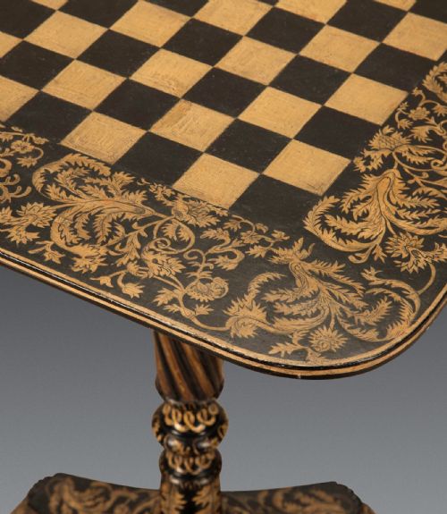 REGENCY PENWORK TRIPOD GAMES TABLE - ADDITIONAL PHOTO 4