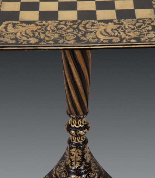 REGENCY PENWORK TRIPOD GAMES TABLE - ADDITIONAL PHOTO 6