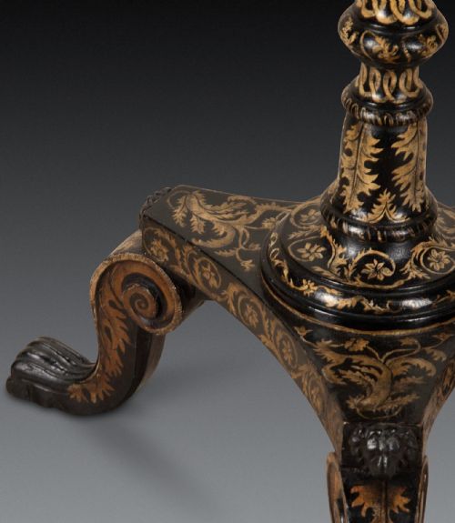 REGENCY PENWORK TRIPOD GAMES TABLE - ADDITIONAL PHOTO 7