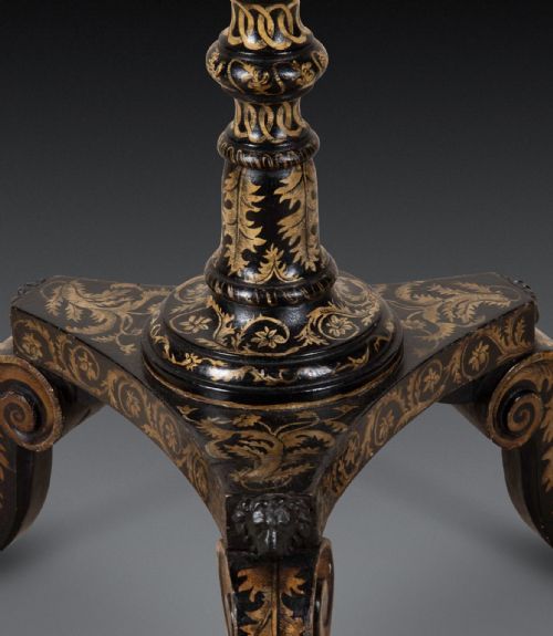 REGENCY PENWORK TRIPOD GAMES TABLE - ADDITIONAL PHOTO 8