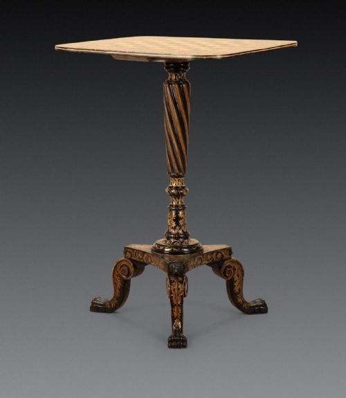 REGENCY PENWORK TRIPOD GAMES TABLE - ADDITIONAL PHOTO 9