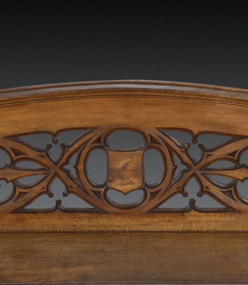 LARGE 19TH CENTURY ENGLISH OAK HALL BENCH - ADDITIONAL PHOTO 7