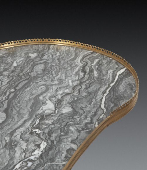 19TH CENTURY MARBLE TOP KIDNEY SHAPED TABLE - ADDITIONAL PHOTO 1