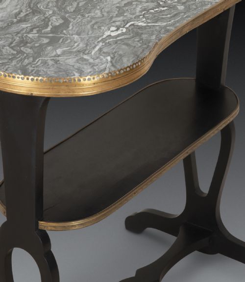 19TH CENTURY MARBLE TOP KIDNEY SHAPED TABLE - ADDITIONAL PHOTO 4