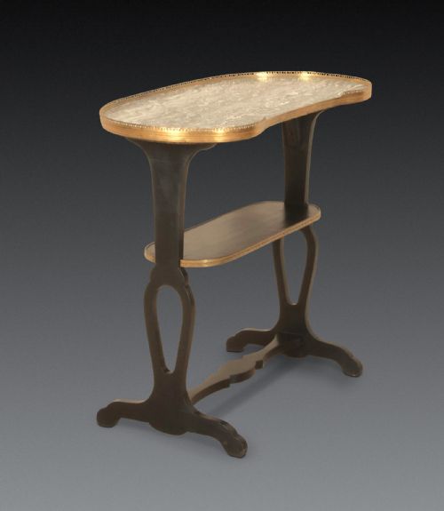 19TH CENTURY MARBLE TOP KIDNEY SHAPED TABLE - ADDITIONAL PHOTO 5