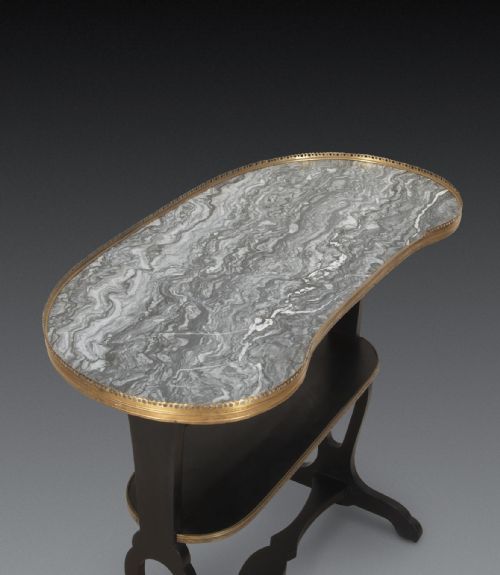 19TH CENTURY MARBLE TOP KIDNEY SHAPED TABLE - ADDITIONAL PHOTO 8