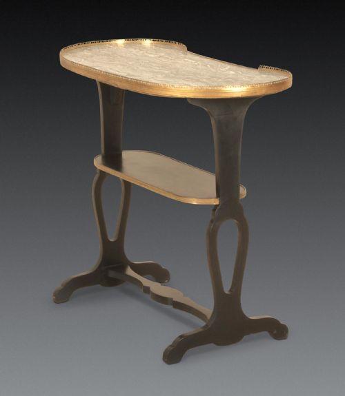 19TH CENTURY MARBLE TOP KIDNEY SHAPED TABLE - ADDITIONAL PHOTO 11