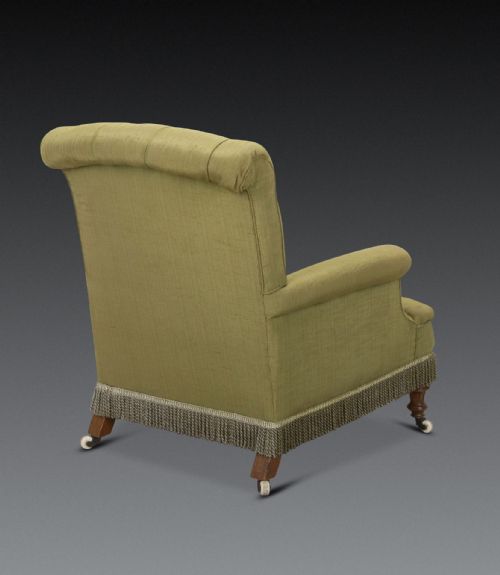 19TH CENTURY UPHOLSTERED EASY ARMCHAIR - ADDITIONAL PHOTO 3