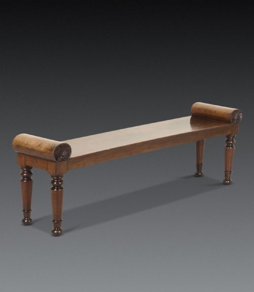 LONG REGENCY MAHOGANY HALL BENCH - ADDITIONAL PHOTO 1
