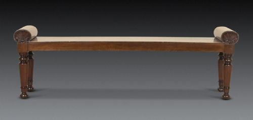 LONG REGENCY MAHOGANY HALL BENCH - ADDITIONAL PHOTO 2