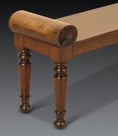 LONG REGENCY MAHOGANY HALL BENCH - ADDITIONAL PHOTO 3