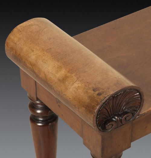 LONG REGENCY MAHOGANY HALL BENCH - ADDITIONAL PHOTO 4