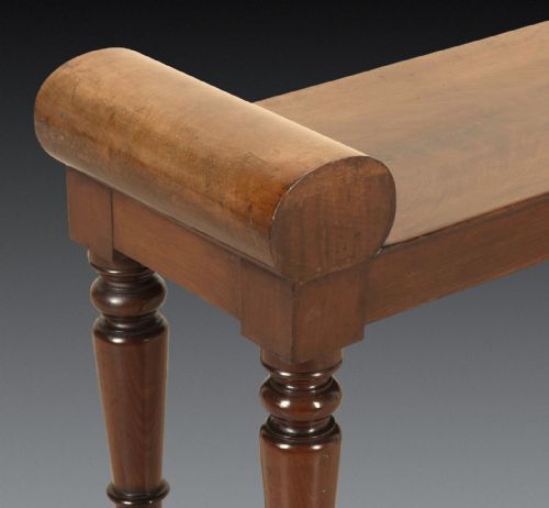 LONG REGENCY MAHOGANY HALL BENCH - ADDITIONAL PHOTO 9