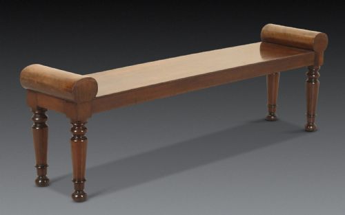 LONG REGENCY MAHOGANY HALL BENCH - ADDITIONAL PHOTO 10