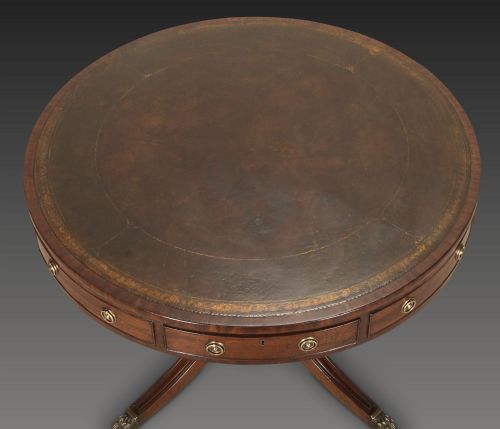 REGENCY MAHOGANY DRUM TABLE - ADDITIONAL PHOTO 2