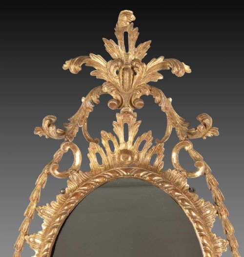 18TH CENTURY CARVED GILTWOOD WALL MIRROR - ADDITIONAL PHOTO 1