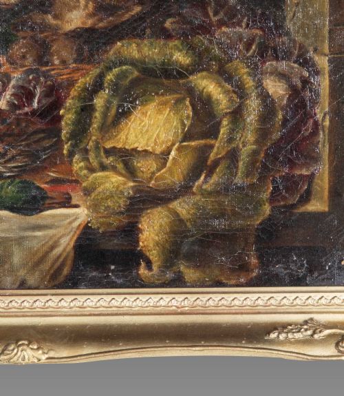 19TH CENTURY OIL ON CANVAS PAINTING OF A MONKEY - ADDITIONAL PHOTO 4