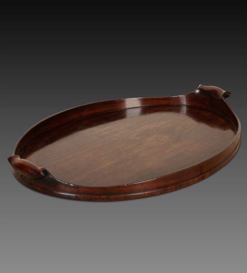 GEORGE III MAHOGANY OVAL TRAY - ADDITIONAL PHOTO 1
