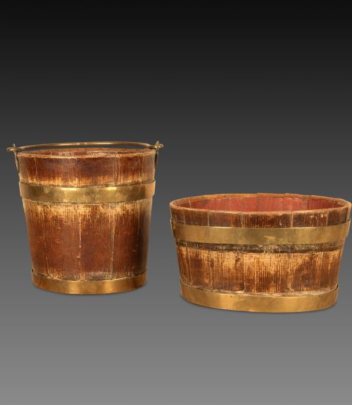 TWO 19TH CENTURY FOLK ART DECORATED BUCKETS - ADDITIONAL PHOTO 1