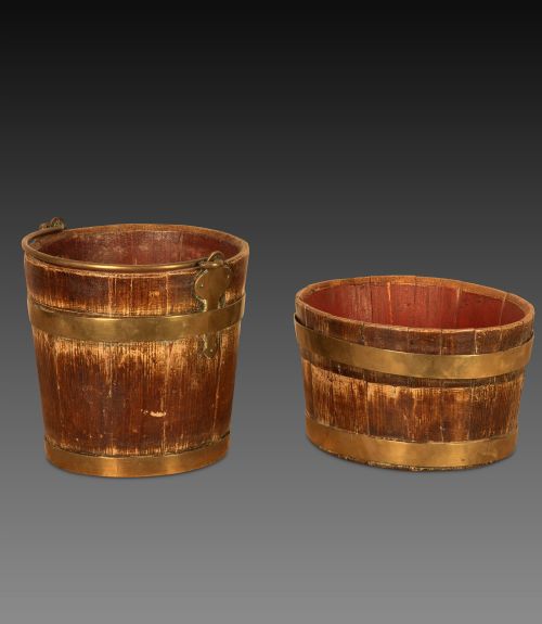 TWO 19TH CENTURY FOLK ART DECORATED BUCKETS - ADDITIONAL PHOTO 2