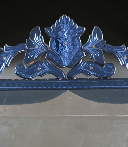 19TH CENTURY VENETIAN BLUE GLASS MIRROR - ADDITIONAL PHOTO 1