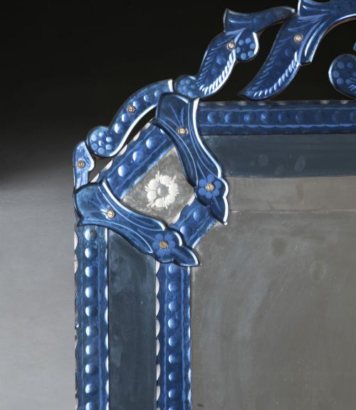 19TH CENTURY VENETIAN BLUE GLASS MIRROR - ADDITIONAL PHOTO 2