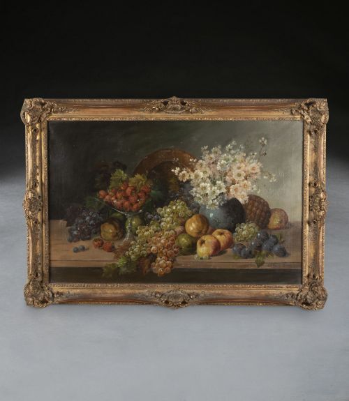EARLY 20TH CENTURY ENGLISH STILL LIFE OIL ON CANVAS PAINTING