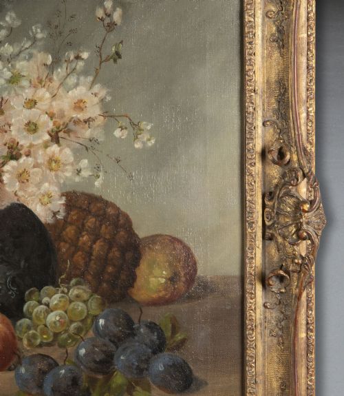EARLY 20TH CENTURY ENGLISH STILL LIFE OIL ON CANVAS PAINTING - ADDITIONAL PHOTO 2