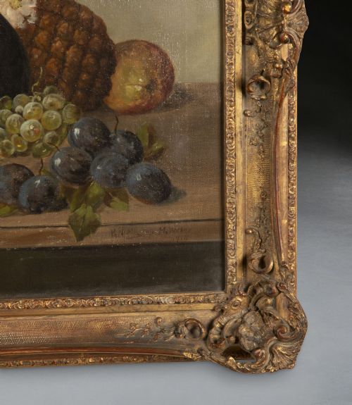 EARLY 20TH CENTURY ENGLISH STILL LIFE OIL ON CANVAS PAINTING - ADDITIONAL PHOTO 3