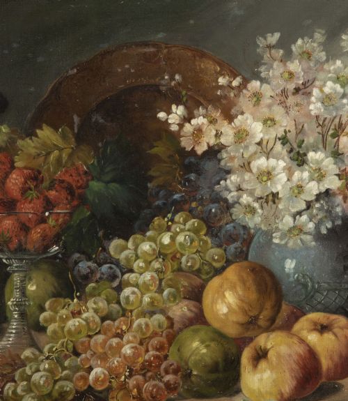 EARLY 20TH CENTURY ENGLISH STILL LIFE OIL ON CANVAS PAINTING - ADDITIONAL PHOTO 5