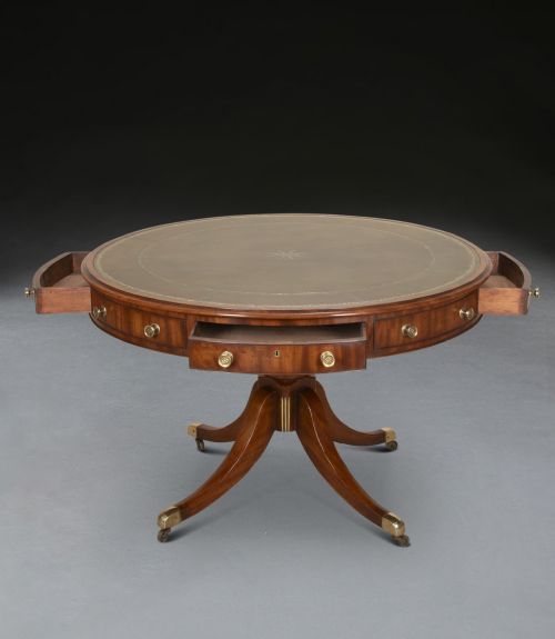 REGENCY MAHOGANY DRUM TABLE - ADDITIONAL PHOTO 2