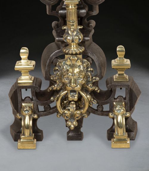 PAIR OF 19TH CENTURY CAST IRON ANDIRONS OR FIREDOGS - ADDITIONAL PHOTO 4