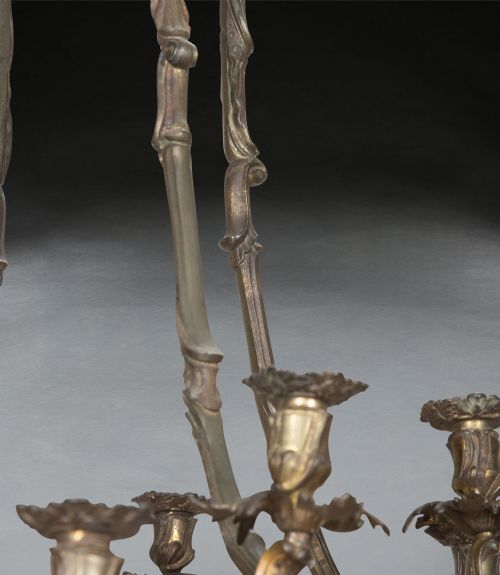 19TH CENTURY BRONZE SIXTEEN LIGHT CHANDELIER - ADDITIONAL PHOTO 4