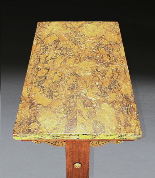 REGENCY SIENA MARBLE OAK GILTWOOD CENTRE TABLE - ADDITIONAL PHOTO 4