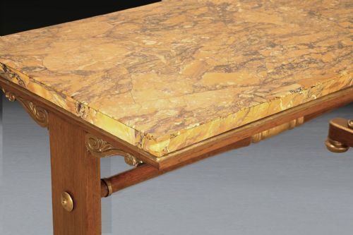 REGENCY SIENA MARBLE OAK GILTWOOD CENTRE TABLE - ADDITIONAL PHOTO 5