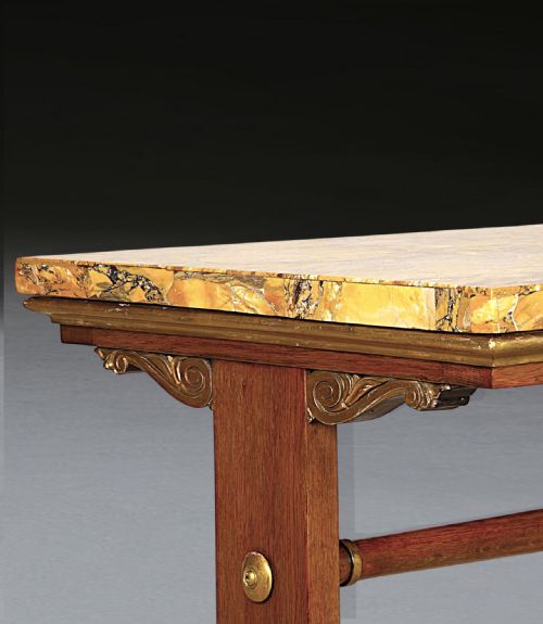 REGENCY SIENA MARBLE OAK GILTWOOD CENTRE TABLE - ADDITIONAL PHOTO 6