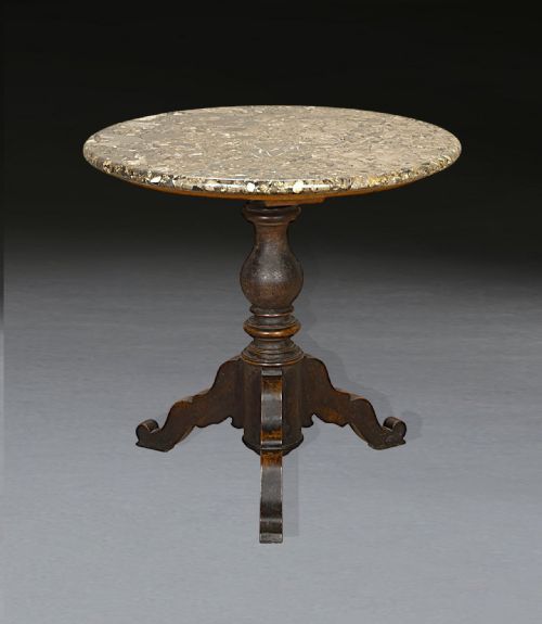 19th century marble top centre table - CATEGORY: ANTIQUE TABLES - DATED 19TH CENTURY