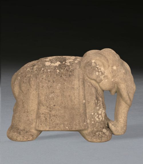 early 20th century terracotta elephant sculpture - CATEGORY: ANTIQUE CERAMICS - DATED 1900