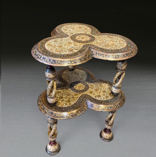 A FANTASTIC QUALITY INDIAN KASHMIR OCCASIONAL TABLE - ADDITIONAL PHOTO 1