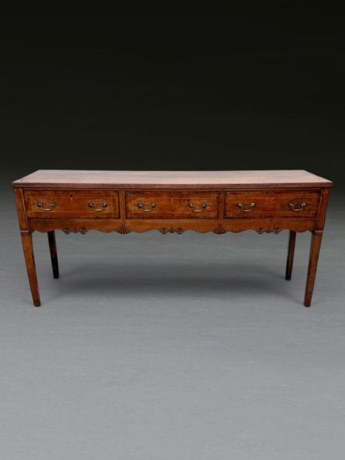 Unusual Geo III Oak Dresser
