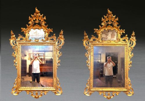 LARGE PAIR OF C19TH ITALIAN GILT MIRRORS