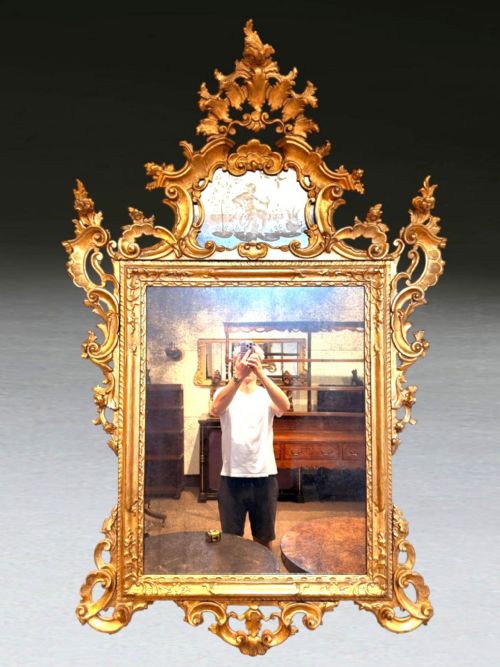 LARGE PAIR OF C19TH ITALIAN GILT MIRRORS - ADDITIONAL PHOTO 2