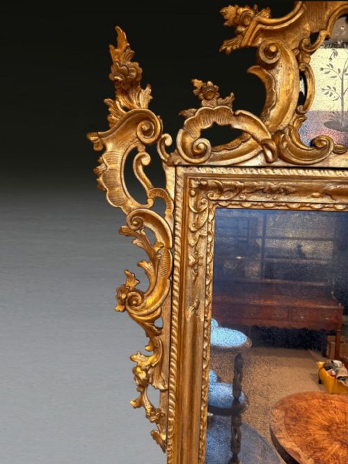 LARGE PAIR OF C19TH ITALIAN GILT MIRRORS - ADDITIONAL PHOTO 4