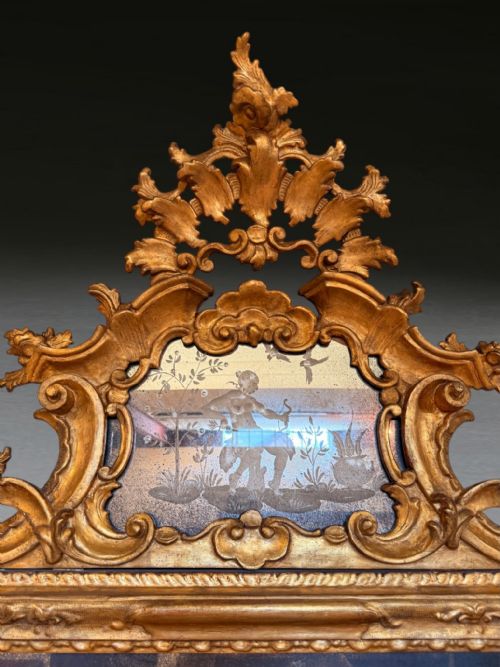 LARGE PAIR OF C19TH ITALIAN GILT MIRRORS - ADDITIONAL PHOTO 6