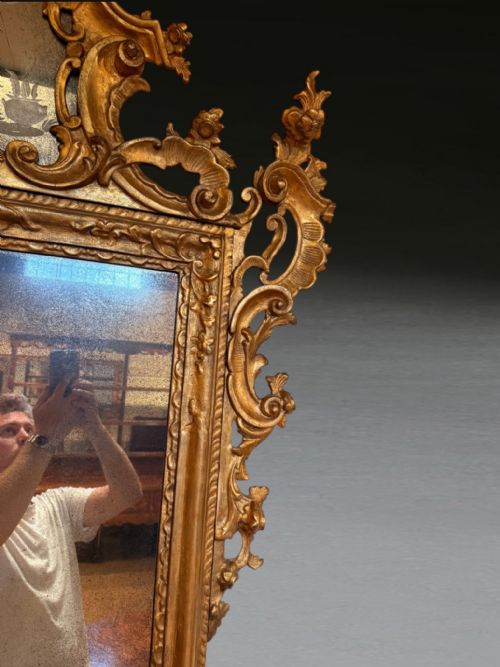 LARGE PAIR OF C19TH ITALIAN GILT MIRRORS - ADDITIONAL PHOTO 8