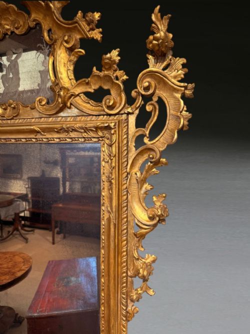 LARGE PAIR OF C19TH ITALIAN GILT MIRRORS - ADDITIONAL PHOTO 9