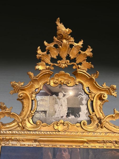 LARGE PAIR OF C19TH ITALIAN GILT MIRRORS - ADDITIONAL PHOTO 10