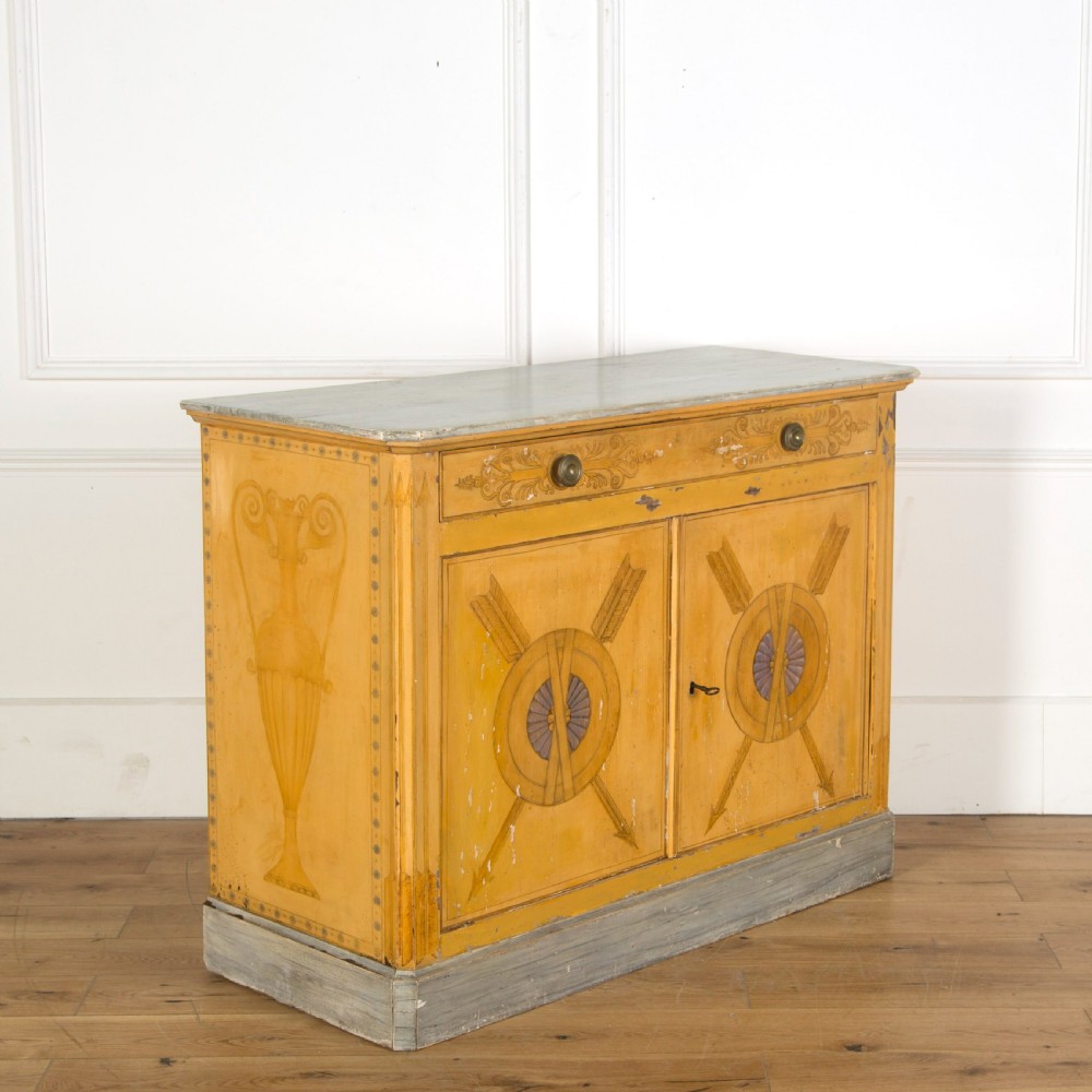 C19th French Decorated Side Cabinet