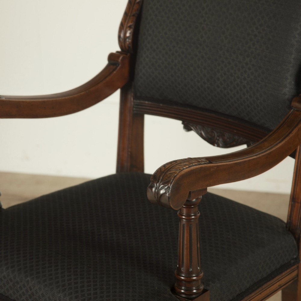 19th Century Pair of Mahogany Open Armchairs View IV